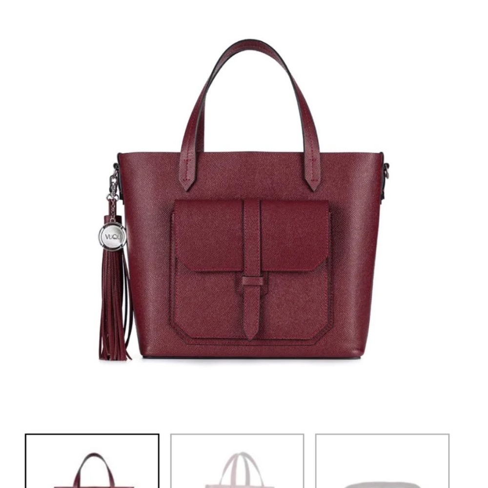 NWT Turkish Handmade Burgundy Tote Bag - Picture 2 of 7